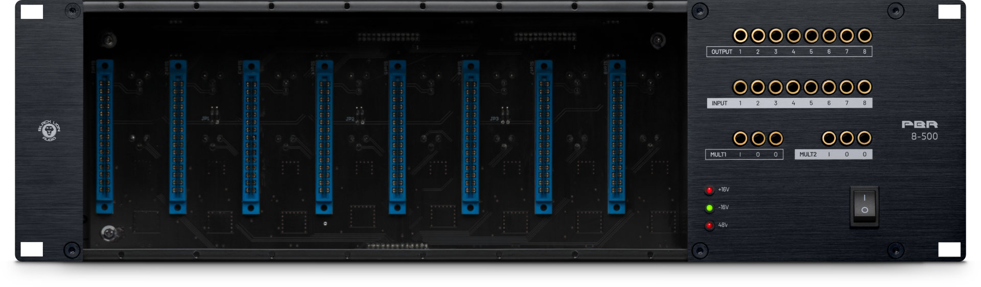 Black Lion Audio PBR8-500 8-Slot Rack/PSU with Built-in Patchbay