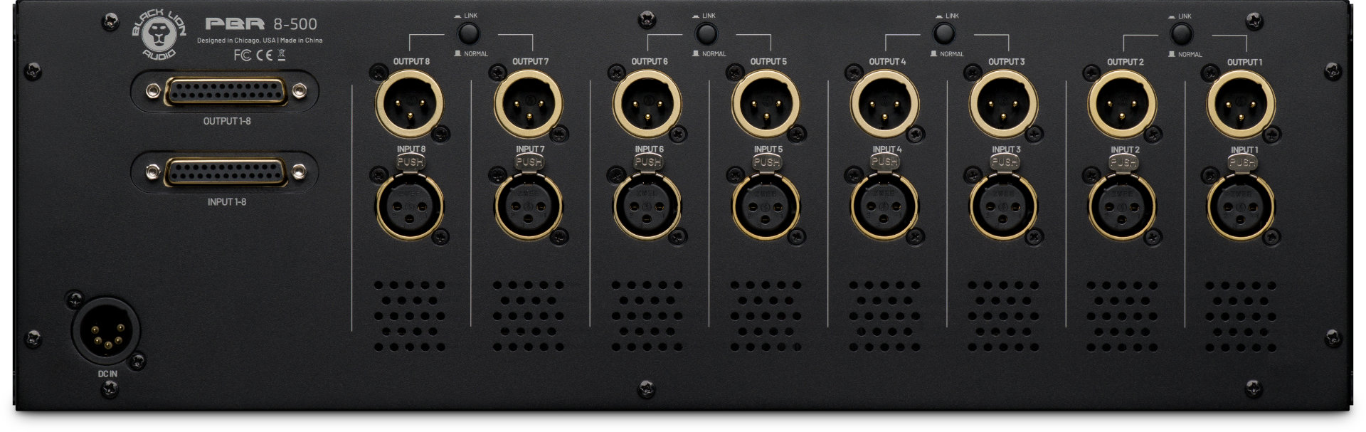 Black Lion Audio PBR8-500 8-Slot Rack/PSU with Built-in Patchbay